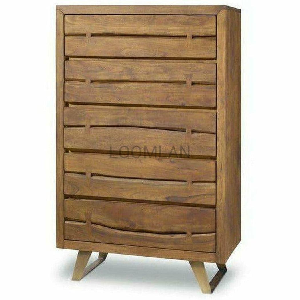 Rustic Live Edge Butterfly Joint Tall Chest of 5 Drawers - Sideboards and Things Brand_LOOMLAN Home, Color_Natural, Features_Live Edge, Height_60-70, Materials_Metal, Materials_Wood, Metal Type_Iron, Product Type_Chest of Drawers, Width_30-40, Wood Species_Mango