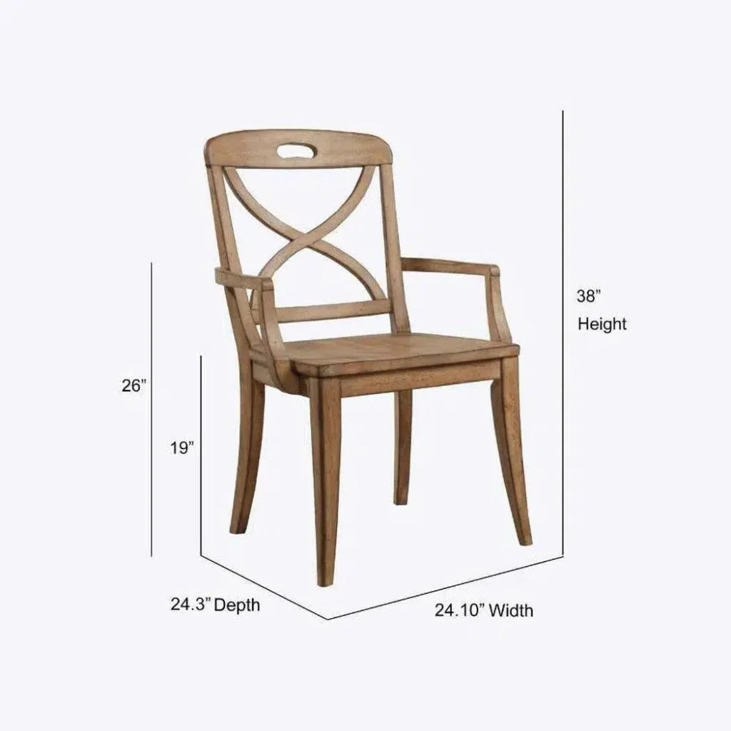 Rustic X - Back ArmChair (Set of 2) - LOOMLAN - Panama Jack - Dining Chairs