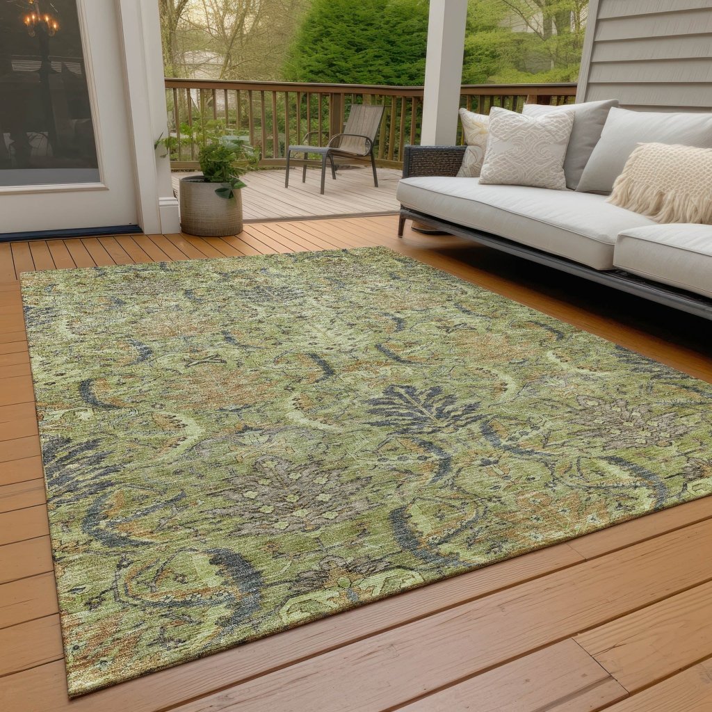 LOOMLAN Rugs Rustica Aloe Washable Indoor-Outdoor Rug
