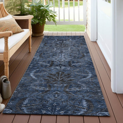 LOOMLAN Rugs Rustica Blue Washable Indoor-Outdoor Rug