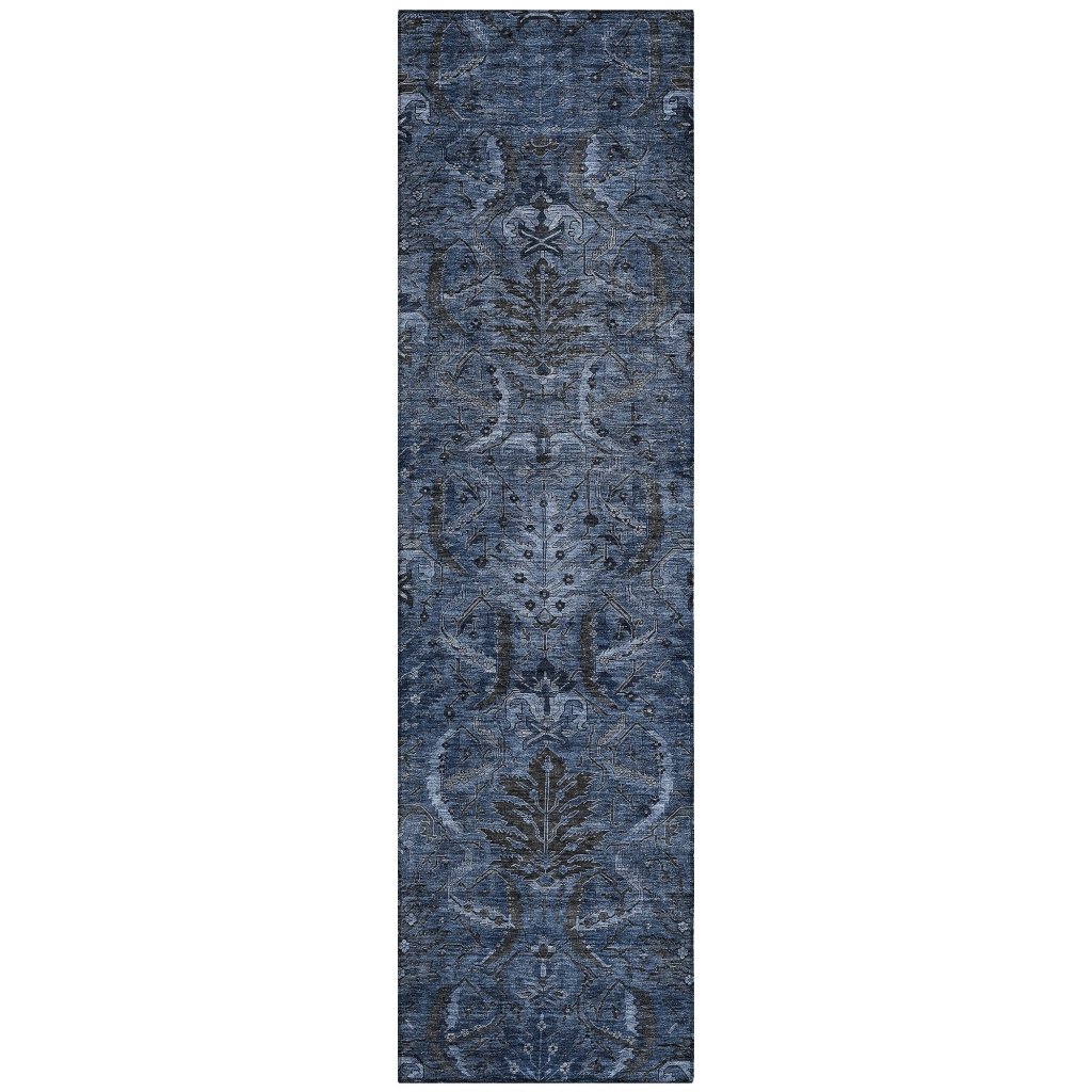 LOOMLAN Rugs Rustica Blue Washable Indoor-Outdoor Rug