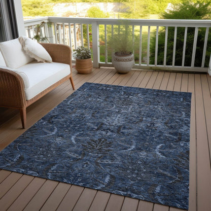 LOOMLAN Rugs Rustica Blue Washable Indoor-Outdoor Rug