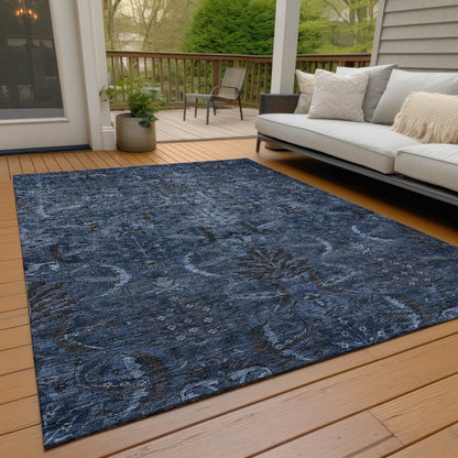 LOOMLAN Rugs Rustica Blue Washable Indoor-Outdoor Rug