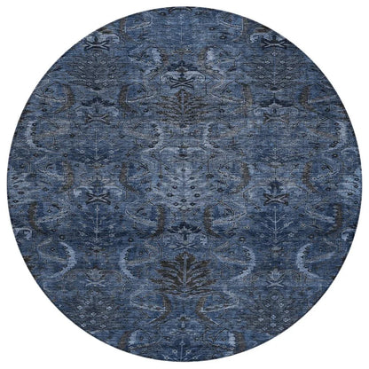 LOOMLAN Rugs Rustica Blue Washable Indoor-Outdoor Rug