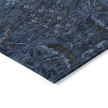 LOOMLAN Rugs Rustica Blue Washable Indoor-Outdoor Rug