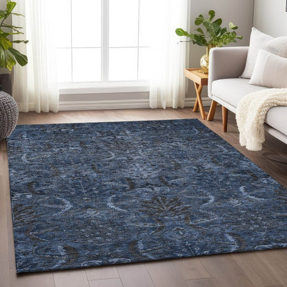 LOOMLAN Rugs Rustica Blue Washable Indoor-Outdoor Rug
