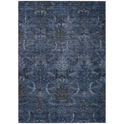 LOOMLAN Rugs Rustica Blue Washable Indoor-Outdoor Rug