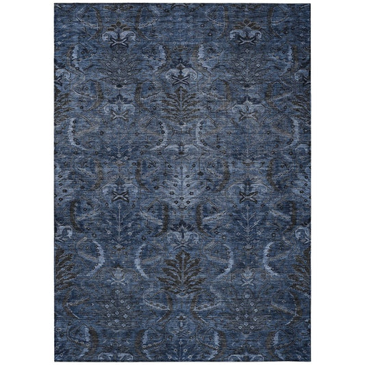 LOOMLAN Rugs Rustica Blue Washable Indoor-Outdoor Rug
