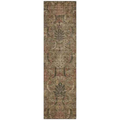 LOOMLAN Rugs Rustica Brown Washable Indoor-Outdoor Rug