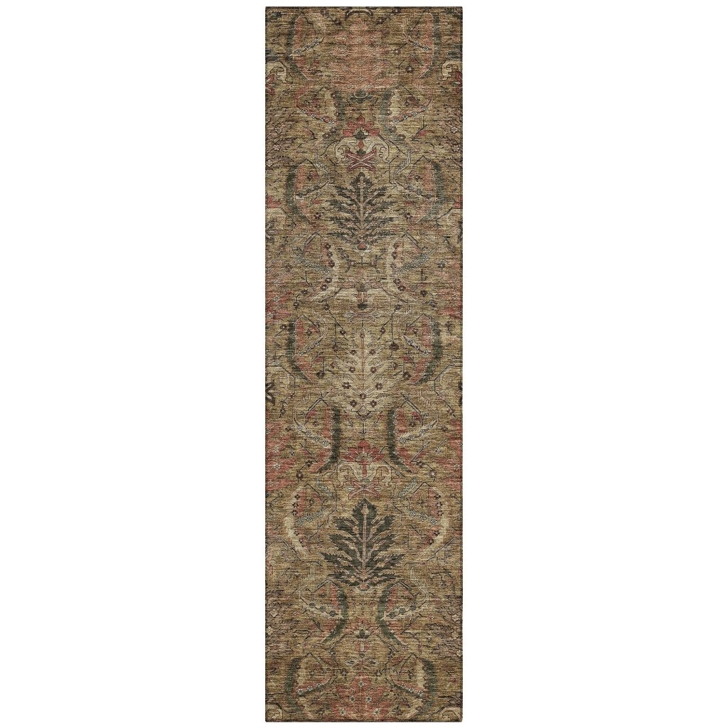 LOOMLAN Rugs Rustica Brown Washable Indoor-Outdoor Rug
