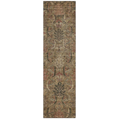 LOOMLAN Rugs Rustica Brown Washable Indoor-Outdoor Rug