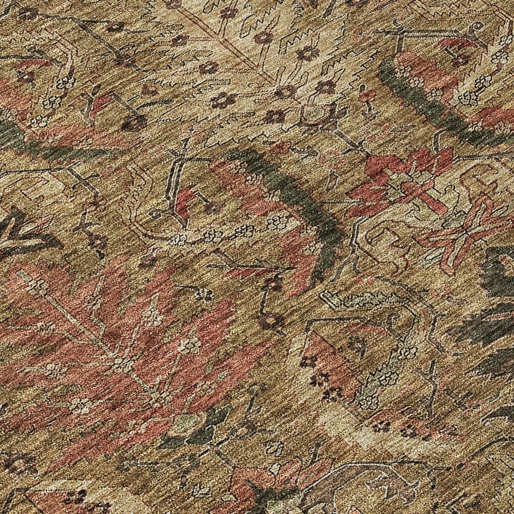 LOOMLAN Rugs Rustica Brown Washable Indoor-Outdoor Rug