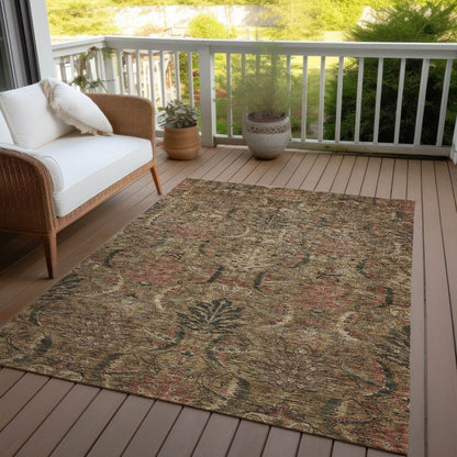 LOOMLAN Rugs Rustica Brown Washable Indoor-Outdoor Rug