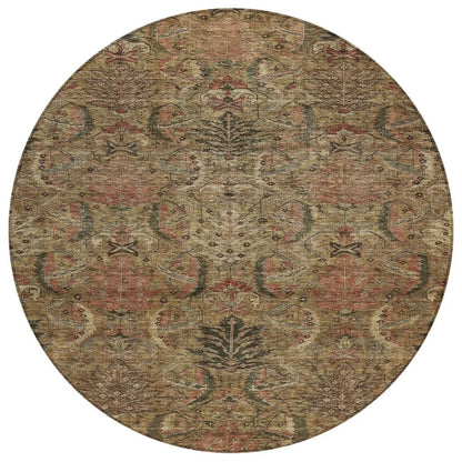LOOMLAN Rugs Rustica Brown Washable Indoor-Outdoor Rug