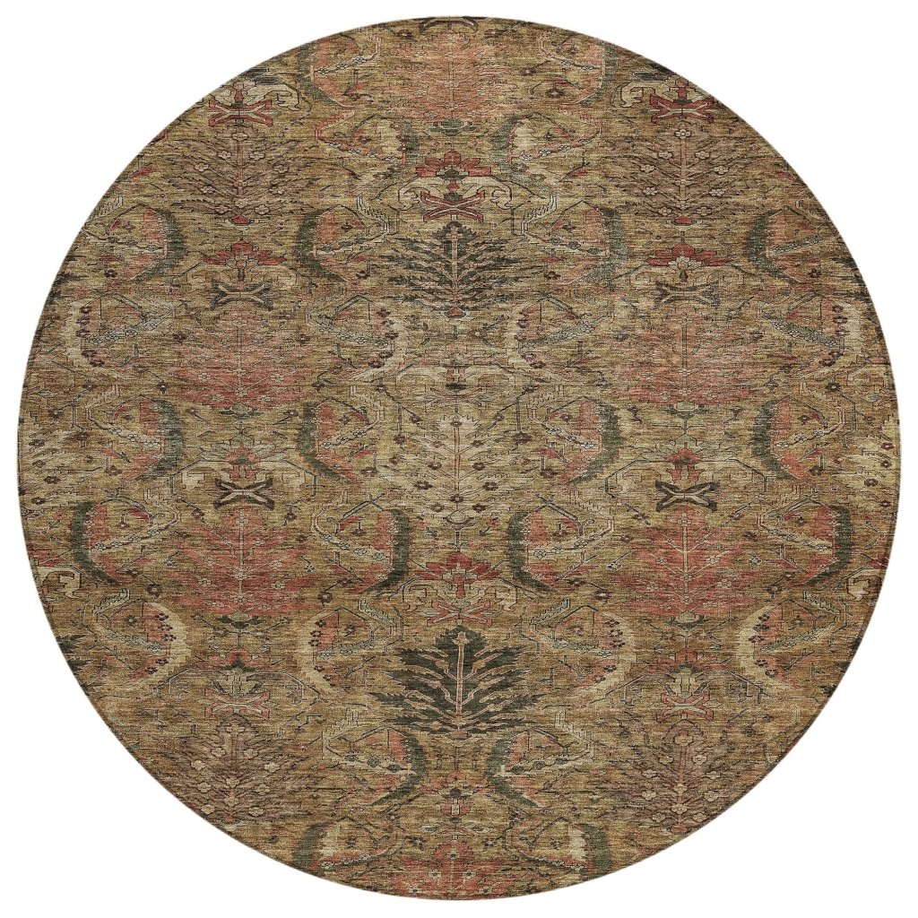 LOOMLAN Rugs Rustica Brown Washable Indoor-Outdoor Rug