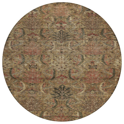 LOOMLAN Rugs Rustica Brown Washable Indoor-Outdoor Rug