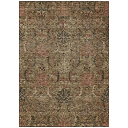 LOOMLAN Rugs Rustica Brown Washable Indoor-Outdoor Rug