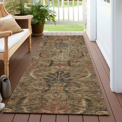LOOMLAN Rugs Rustica Brown Washable Indoor-Outdoor Rug