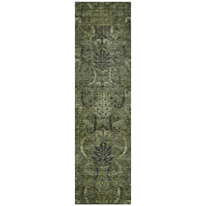 LOOMLAN Rugs Rustica Green Washable Indoor-Outdoor Rug