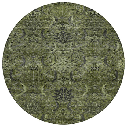LOOMLAN Rugs Rustica Green Washable Indoor-Outdoor Rug