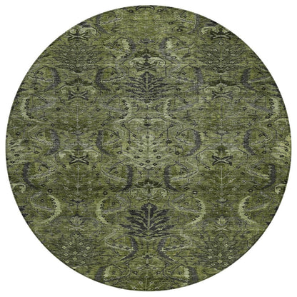 LOOMLAN Rugs Rustica Green Washable Indoor-Outdoor Rug