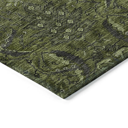 LOOMLAN Rugs Rustica Green Washable Indoor-Outdoor Rug