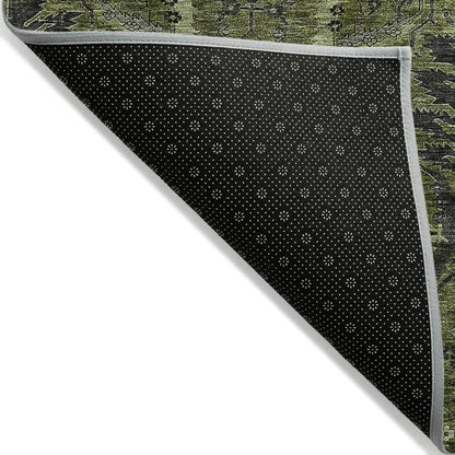 LOOMLAN Rugs Rustica Green Washable Indoor-Outdoor Rug