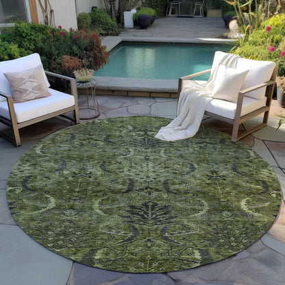 LOOMLAN Rugs Rustica Green Washable Indoor-Outdoor Rug