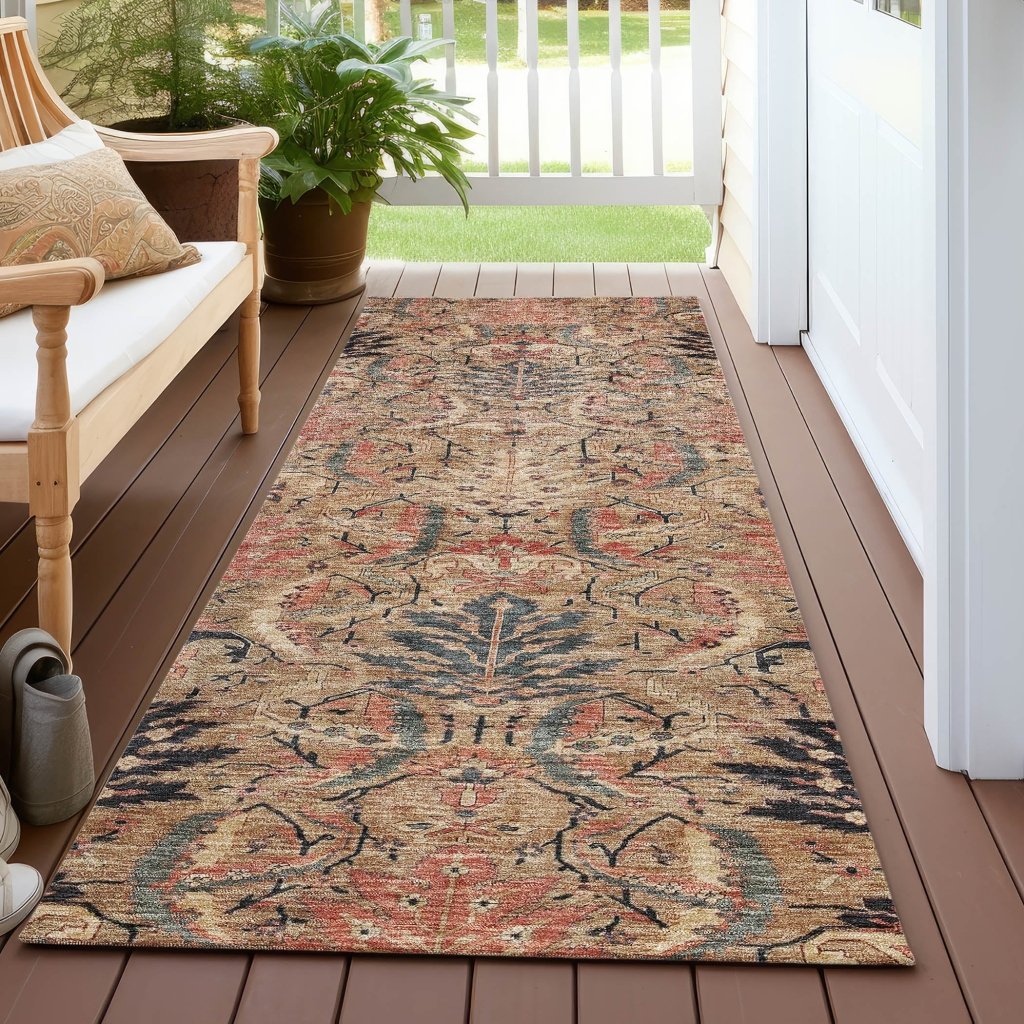 LOOMLAN Rugs Rustica Khaki Washable Indoor-Outdoor Rug