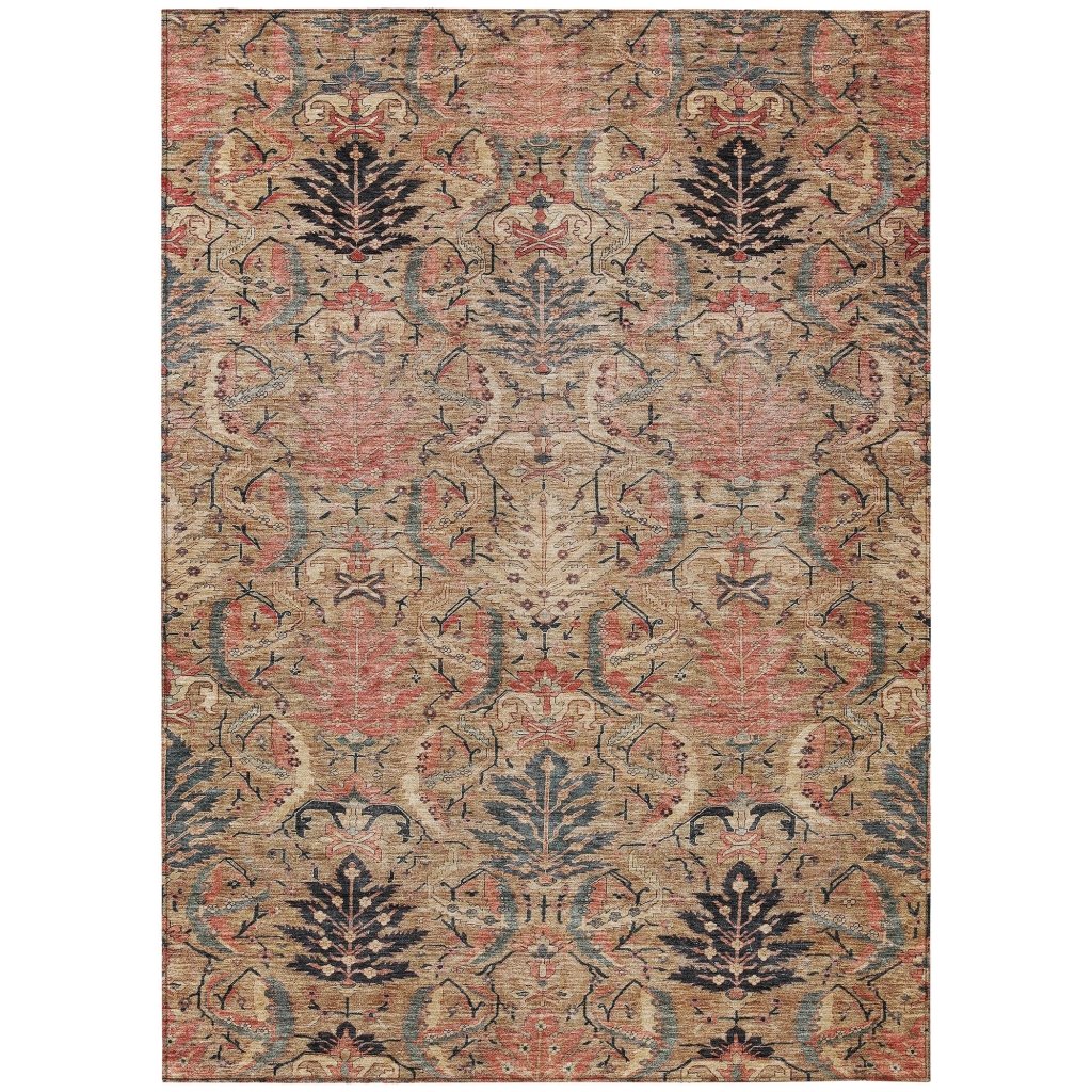 LOOMLAN Rugs Rustica Khaki Washable Indoor-Outdoor Rug