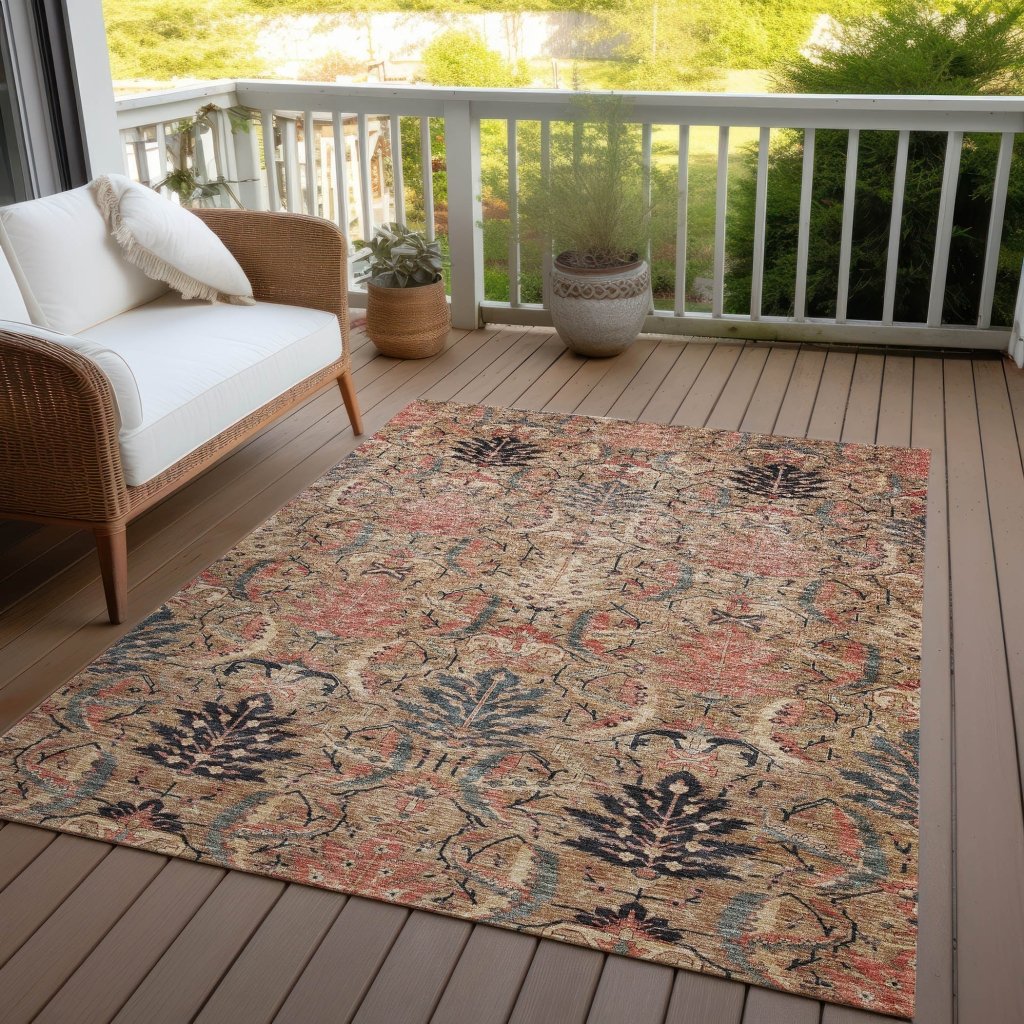 LOOMLAN Rugs Rustica Khaki Washable Indoor-Outdoor Rug