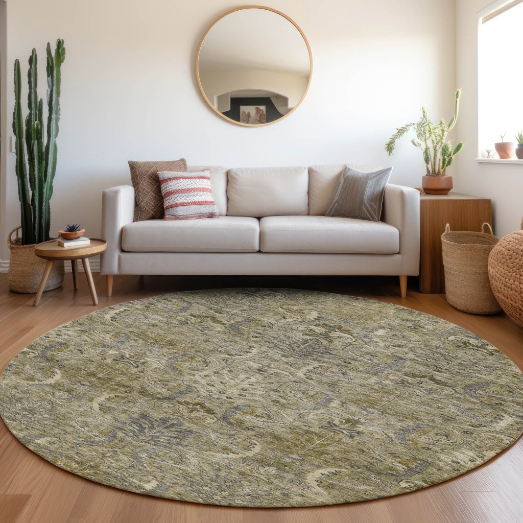 LOOMLAN Rugs Rustica Taupe Washable Indoor-Outdoor Rug