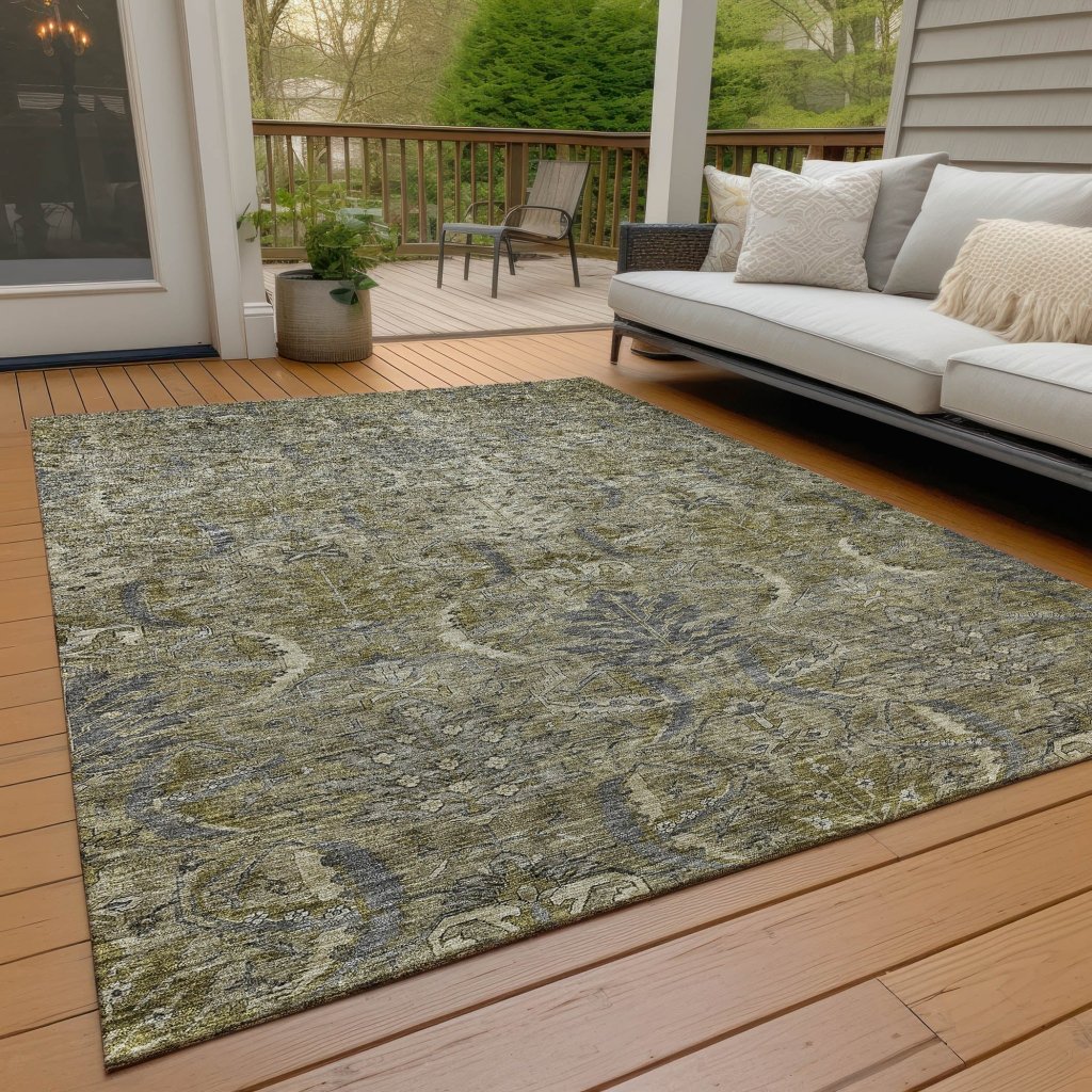 LOOMLAN Rugs Rustica Taupe Washable Indoor-Outdoor Rug