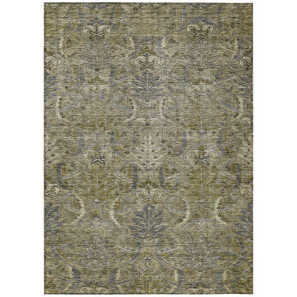 LOOMLAN Rugs Rustica Taupe Washable Indoor-Outdoor Rug