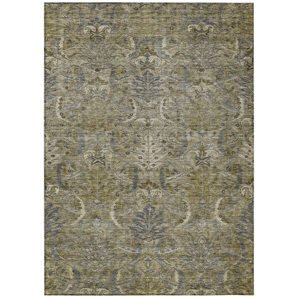 LOOMLAN Rugs Rustica Taupe Washable Indoor-Outdoor Rug