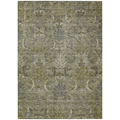 LOOMLAN Rugs Rustica Taupe Washable Indoor-Outdoor Rug