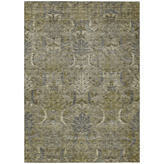 LOOMLAN Rugs Rustica Taupe Washable Indoor-Outdoor Rug
