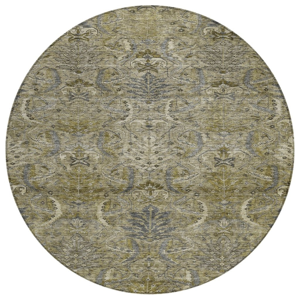 LOOMLAN Rugs Rustica Taupe Washable Indoor-Outdoor Rug