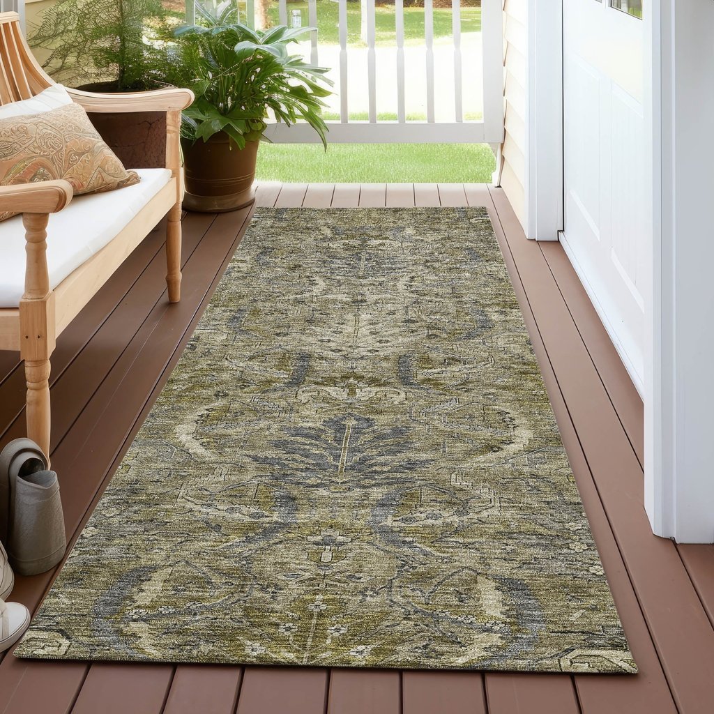 LOOMLAN Rugs Rustica Taupe Washable Indoor-Outdoor Rug