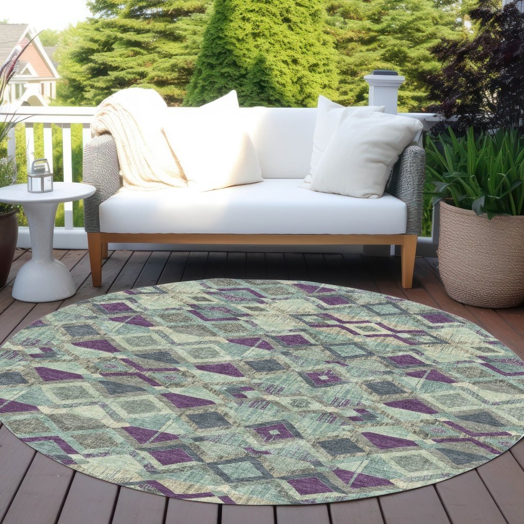 Rustira Blue Washable Indoor - Outdoor Rug - LOOMLAN - LOOMLAN Rugs - Outdoor Rugs