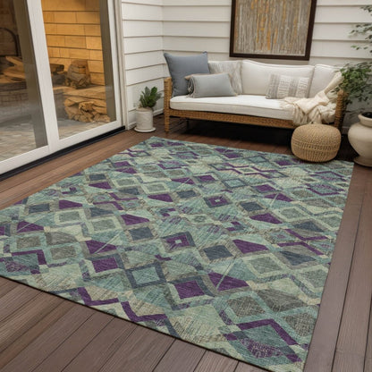 Rustira Blue Washable Indoor - Outdoor Rug - LOOMLAN - LOOMLAN Rugs - Outdoor Rugs