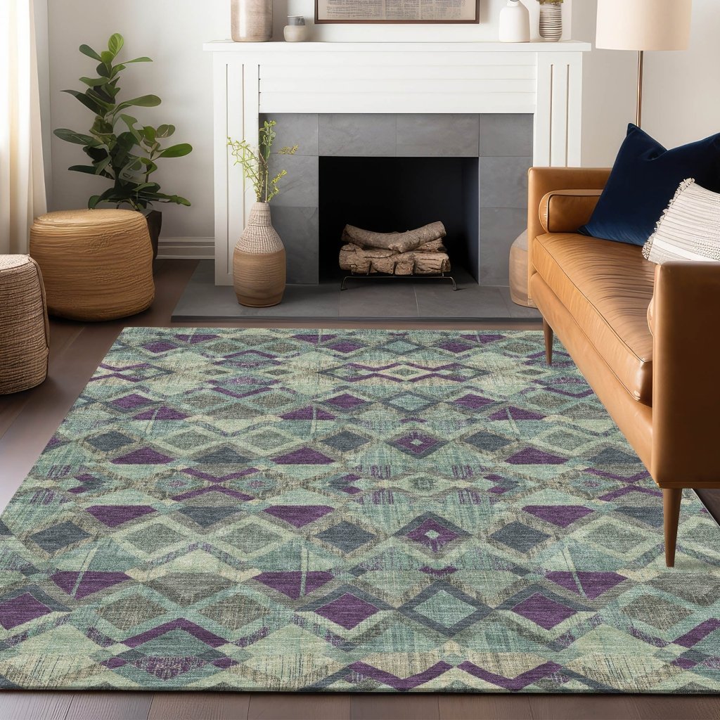 Rustira Blue Washable Indoor - Outdoor Rug - LOOMLAN - LOOMLAN Rugs - Outdoor Rugs