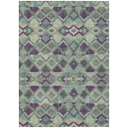 Rustira Blue Washable Indoor-Outdoor Rug
