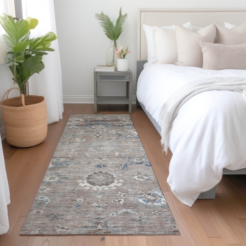 LOOMLAN Rugs Ruvina Brown Washable Indoor-Outdoor Rug