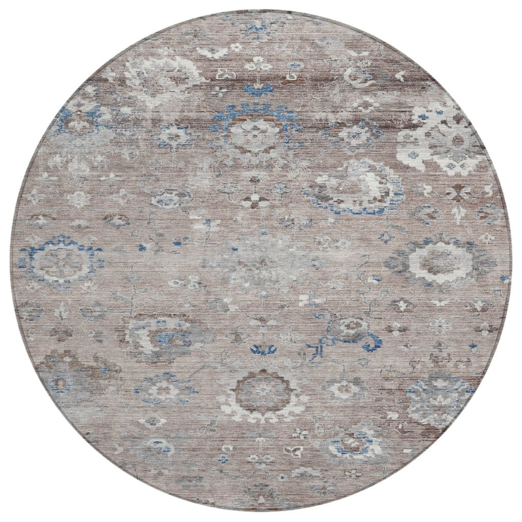 LOOMLAN Rugs Ruvina Brown Washable Indoor-Outdoor Rug
