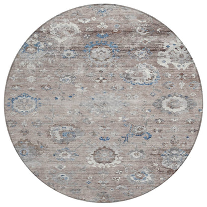 LOOMLAN Rugs Ruvina Brown Washable Indoor-Outdoor Rug