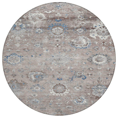 LOOMLAN Rugs Ruvina Brown Washable Indoor-Outdoor Rug
