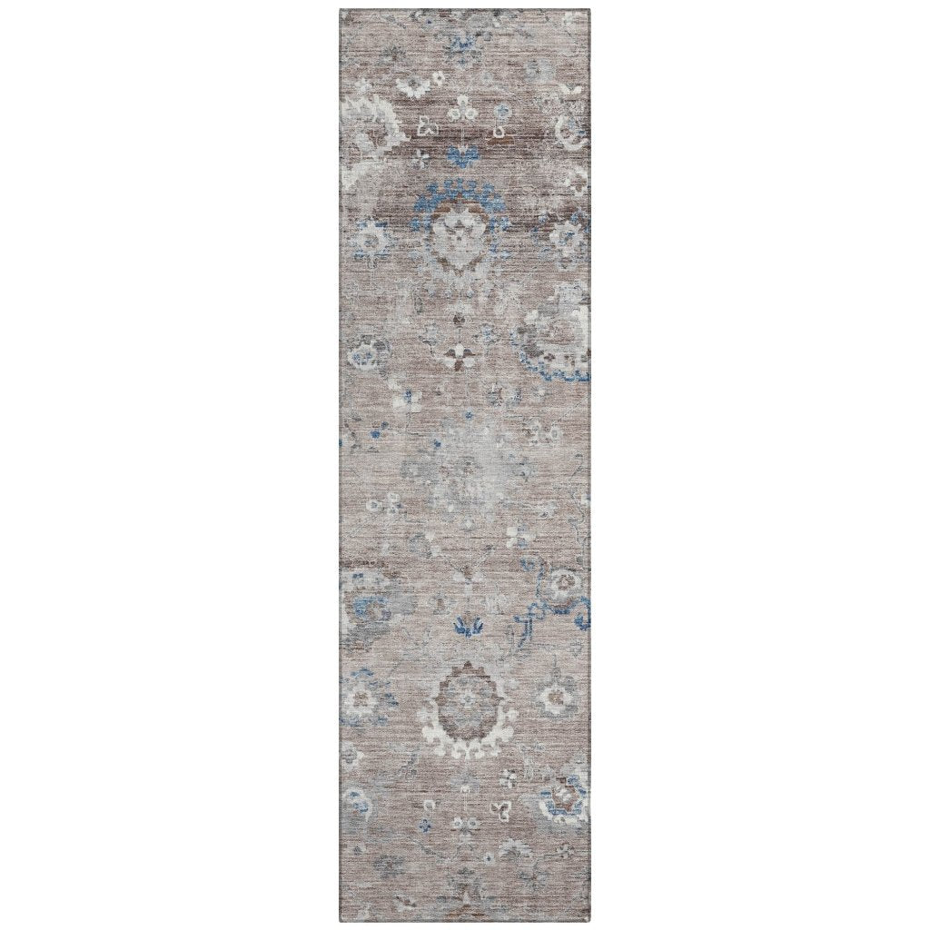 LOOMLAN Rugs Ruvina Brown Washable Indoor-Outdoor Rug
