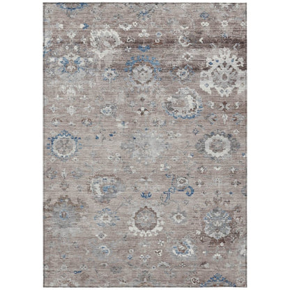 LOOMLAN Rugs Ruvina Brown Washable Indoor-Outdoor Rug