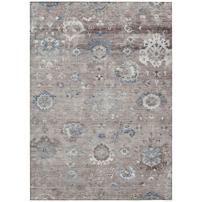 LOOMLAN Rugs Ruvina Brown Washable Indoor-Outdoor Rug